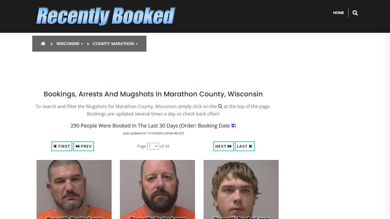 Bookings, Arrests and Mugshots in Marathon County, Wisconsin